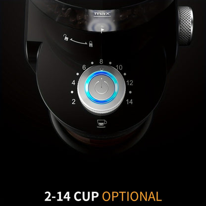 Electric Burr Coffee Grinder with 16 Grind Selections, 2-14 Cup Dial and Silver 9.5 x 7 x 5-Inch Body