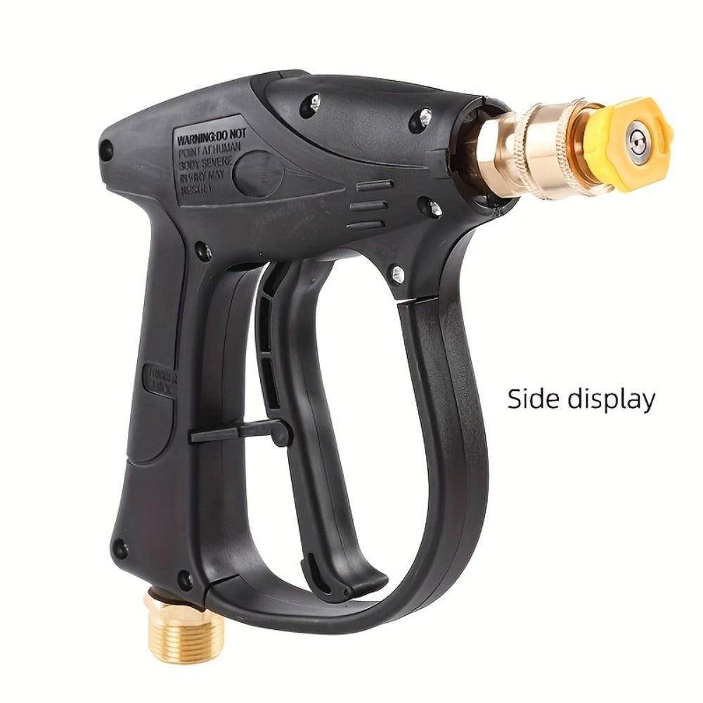 High Pressure Car Wash Gun with 5 Spray Nozzles – Max 3000 PSI, M22-14 & 1/4" Quick Connect, Garden Hose Pressure Washer Wand for Car
