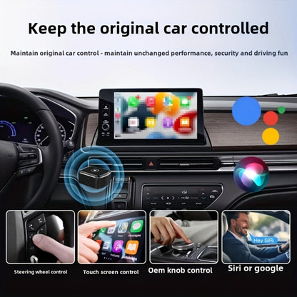 Compact Black M32 USB Adapter for Factory Wired CarPlay and Android Auto Systems with Pictured Connector