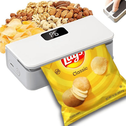 Portable Mini Bag Sealer USB Rechargeable, Handheld Food Sealer with Built-In Cutter for Fruits, Vegetables