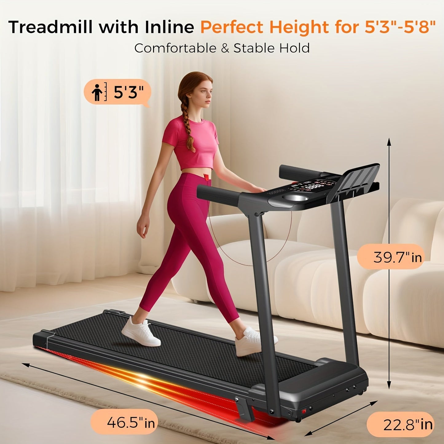 Folding Treadmill 3-in-1 with 14% Auto Incline & Handle – 3.0HP Quiet Walking Pad for Home, 300LBS Capacity