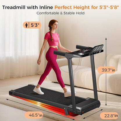 Folding Treadmill 3-in-1 with 14% Auto Incline & Handle – 3.0HP Quiet Walking Pad for Home, 300LBS Capacity
