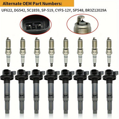 Ignition Coil & Iridium Spark Plug Kit 8-Pack for 2011-2020 Ford F-150 Mustang Lobo 5.0L V8 UF622 SP411 Direct Fit OEM Replacement Pure