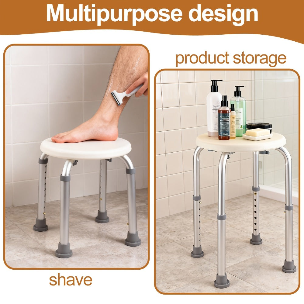 Shower Stool for Inside Shower, Adjustable Height Bath Seat, Stable Bathroom Stool for Sitting, Fits Showers & Bathtubs