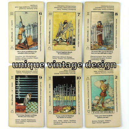 Tarot Cards 78-Card Deck with PDF Guidebook for Beginners – Complete Vintage Spiritual Reading Set, Full Major & Minor Arcana