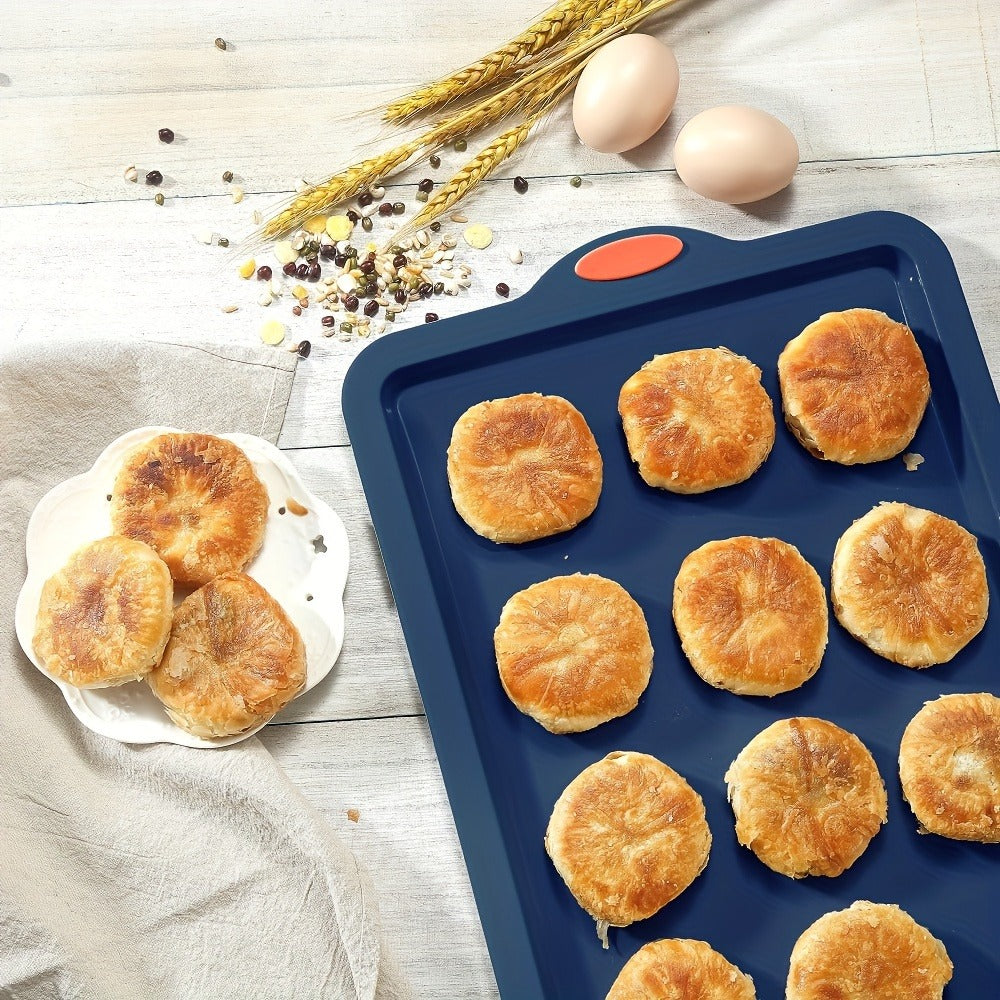 Silicone Baking Pans Set 4-Piece, Nonstick Bakeware with Metal Reinforced Frame, Includes Baking Sheet
