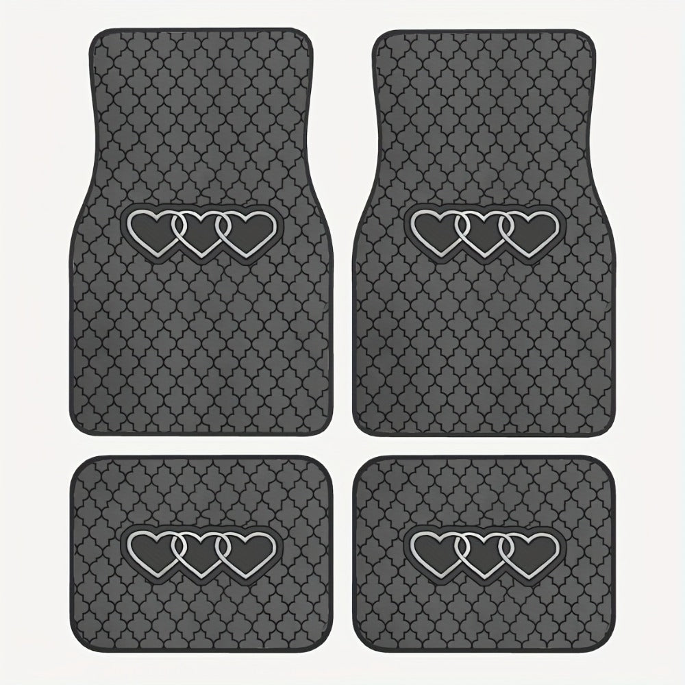 Blessed Script Car Floor Mats with Black Printed Surfaces in Two- or Four-Piece Set Options
