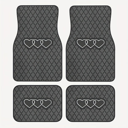 Blessed Script Car Floor Mats with Black Printed Surfaces in Two- or Four-Piece Set Options