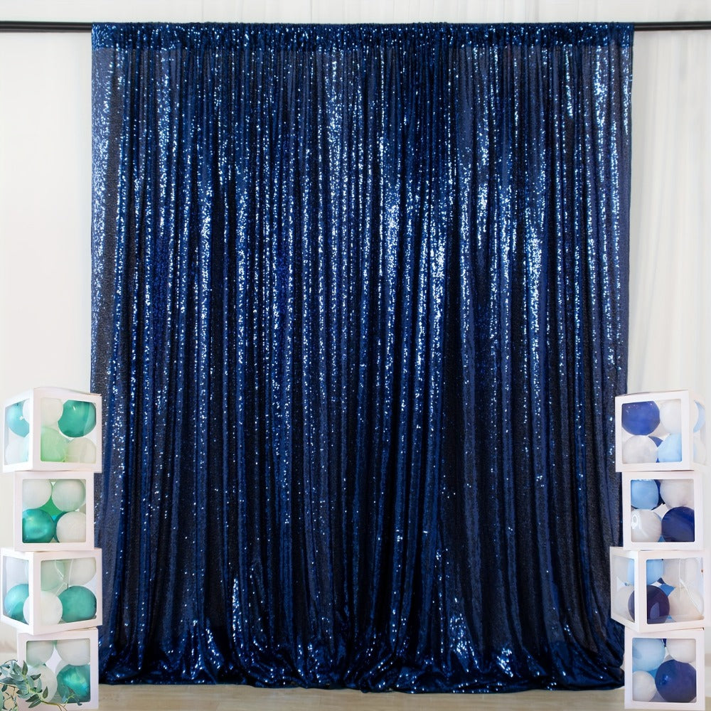 Sequin Backdrop Curtain for Party Wedding – 4x8ft Shimmering Glitter Curtain for Birthday Photo Booth Stage Decoration, Easy Hang