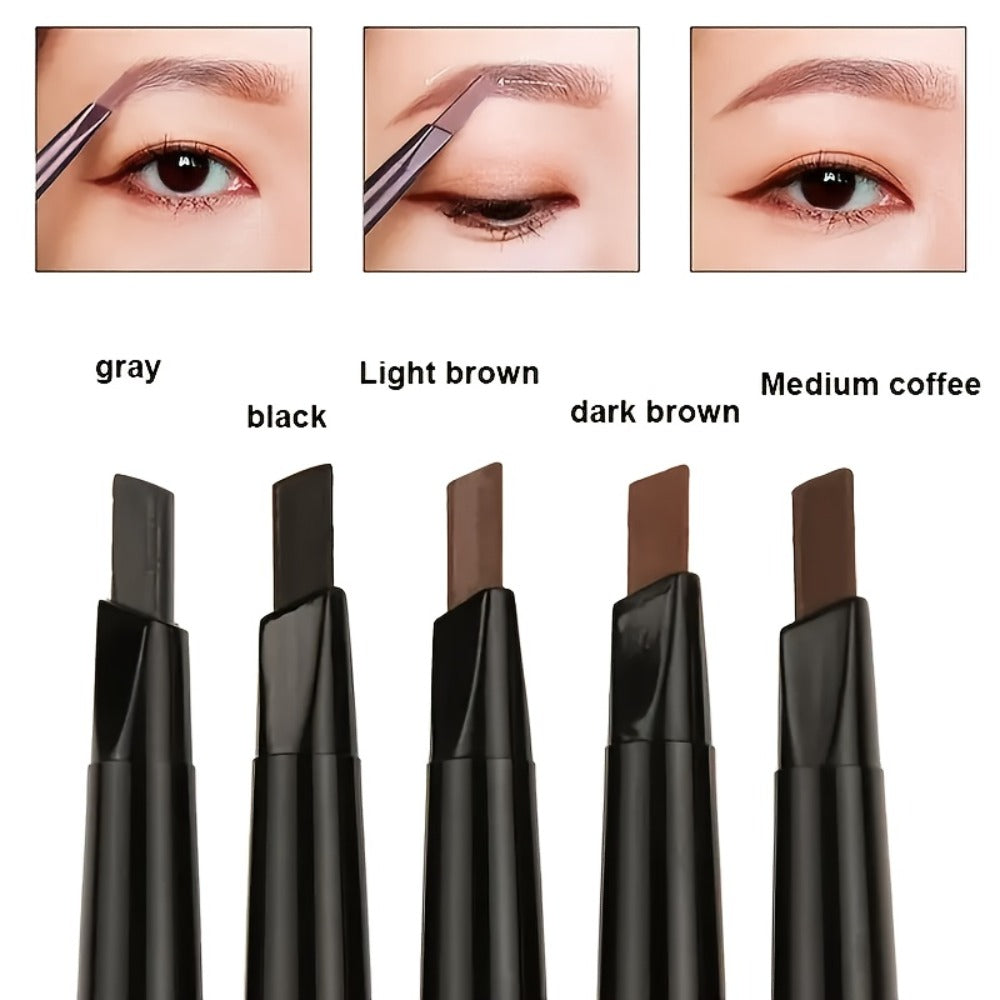 Eyebrow Pencil 12-Pack Double-Ended Waterproof – Automatic Twist-Up Brow Pencil with Spoolie Brush, 4 Natural Shades