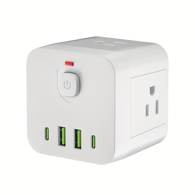 Wall Outlet Extender 8-in-1 with 4 AC Outlets 2 USB-A 2 USB-C Ports Power-Off Switch for Home Cooking, Dining and Outdoor Meals