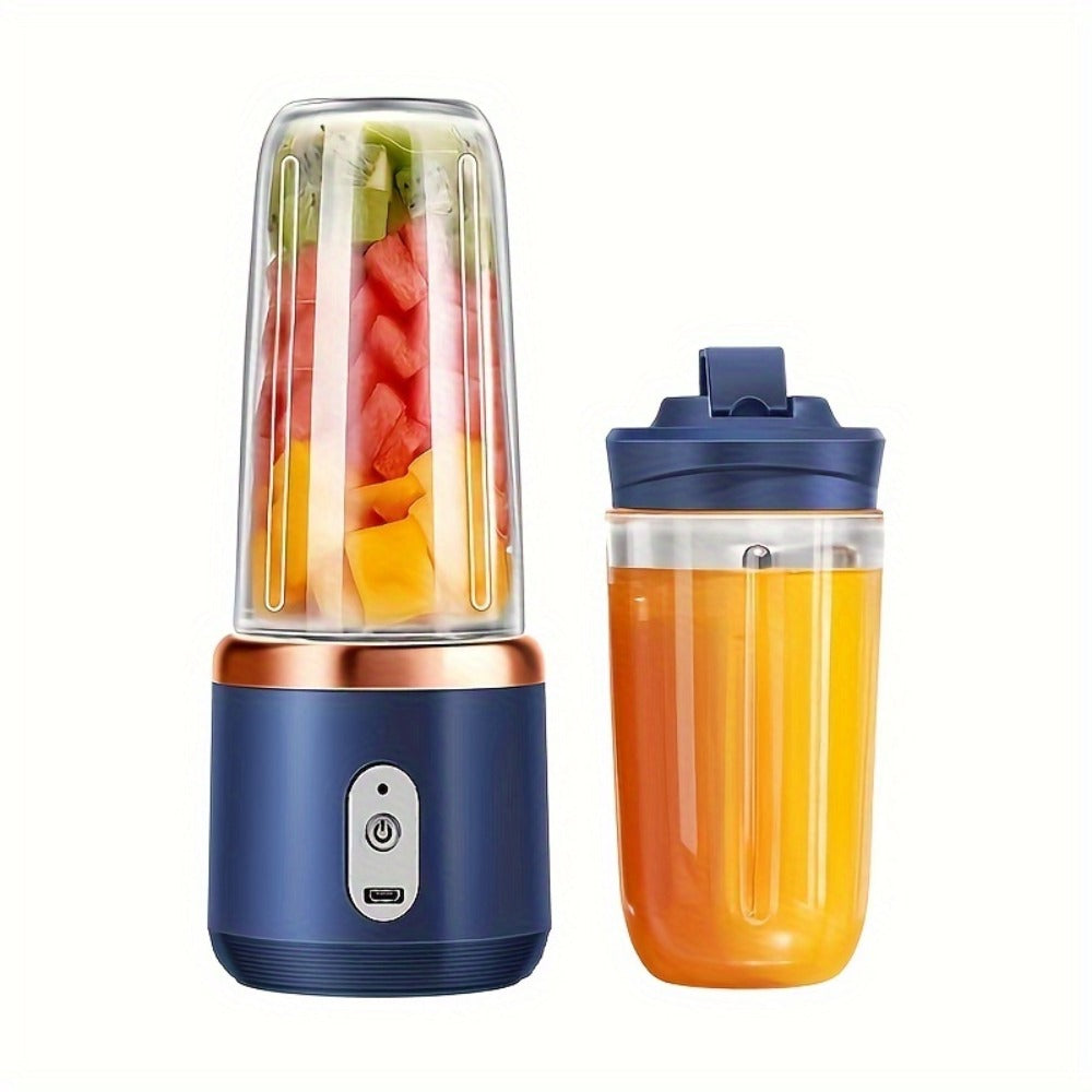 Six-Blade Portable Blender with Blue or Pink Single- and Double-Cup Checkout Configurations