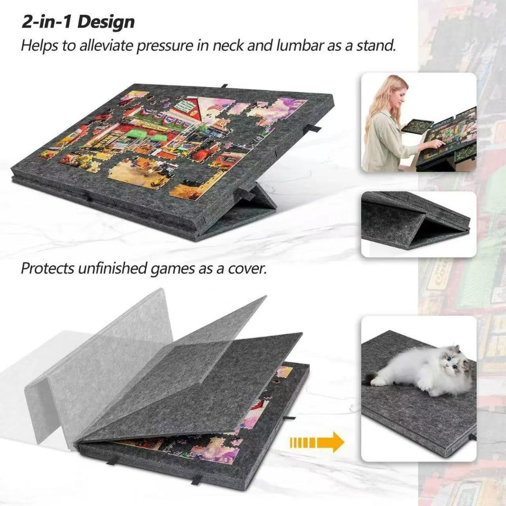 Gray Puzzle Board Collection with 1000- or 1500-Piece Sizes, Drawer and No-Drawer Options in Five Models