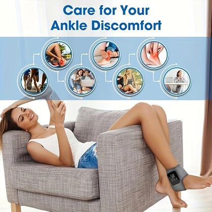 Heated Ankle Wrap Massager with Five Heat Levels, Three Vibration Modes and One- or Two-Piece Options