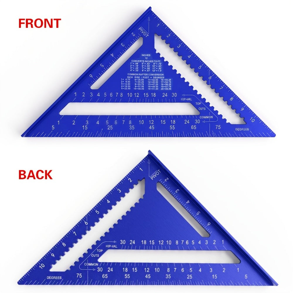 Aluminum Triangle Square Ruler 12 Inch Woodworking Angle Measuring Marking Tool for Entryways, Bedrooms and Living Spaces