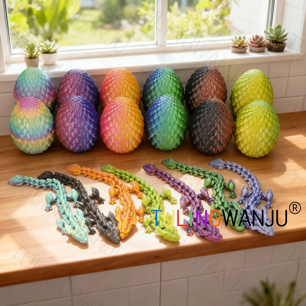 Dragon Egg Decorative Sculpture Set 40-Piece, 20 Mini Dragons & 20 Dragon Eggs Figurines, 4.92" Dragons & 2.2" Eggs