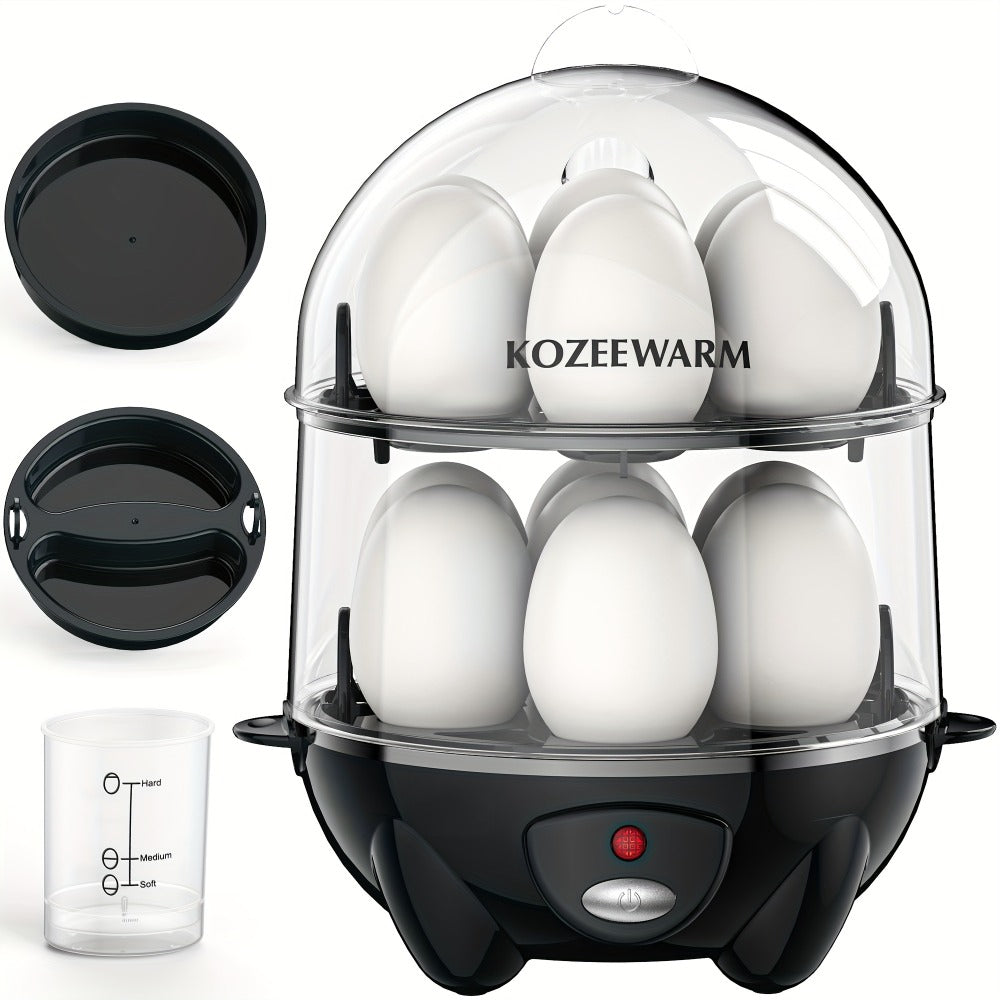 Electric Egg Boiler & Cooker with Auto Shut-Off, Single & Double Layer, Multi-Function for Hard Boiled
