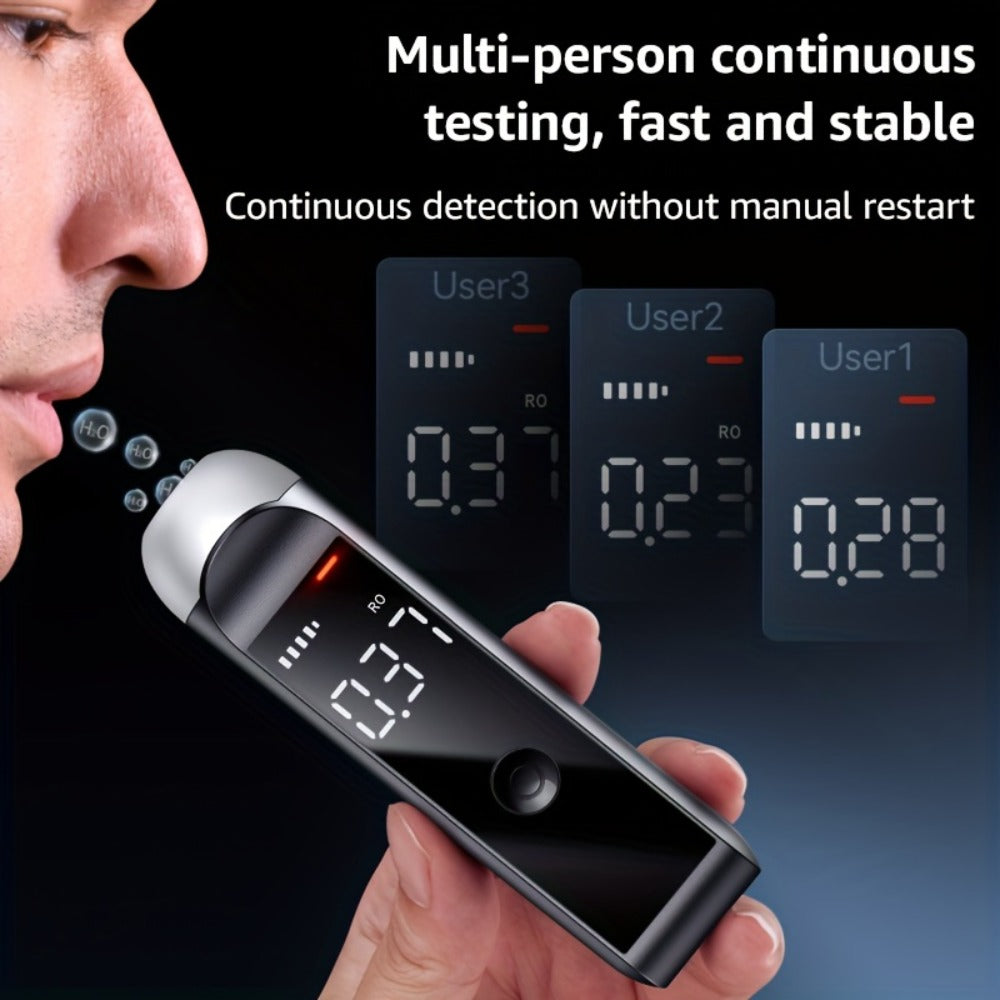Rechargeable Breathalyzer Alcohol Tester, Professional Digital Breath Alcohol Detector, Portable Personal Breathalyzer with LCD Display