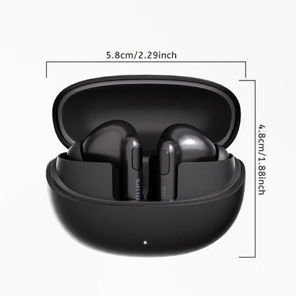 Wireless Earbuds Philips Bluetooth 6.0 Dual Stereo with Type-C Charging Case in Black or White