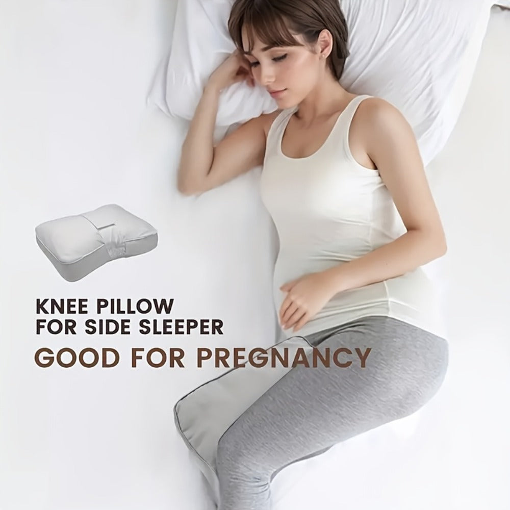 Knee Pillow for Side Sleepers - Memory Foam Leg Pillow with Adjustable Straps for Spine Alignment