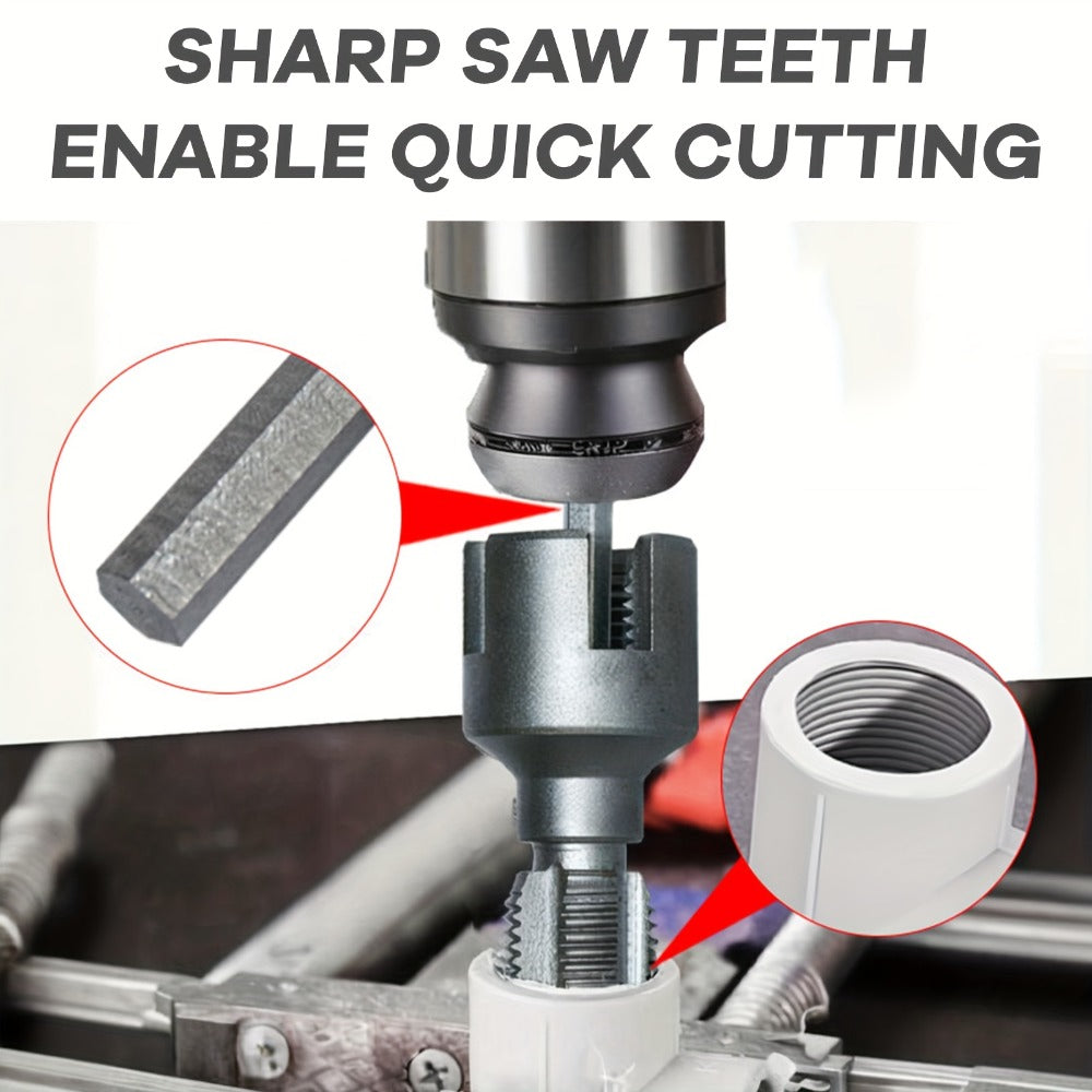 Pipe Thread Cutting Tool, High-Speed Steel Electric Drill Compatible PVC & Steel Pipe Threader