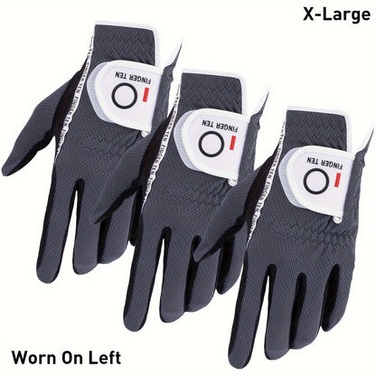 Wet Weather Golf Gloves Rain Grip 3-Pack for Men | Breathable Water-Resistant Golf Gloves for Left & Right Hand