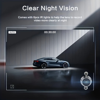1080P Dash Cam with Night Vision & Loop Recording – 2.2" Car DVR Camera, Suction Cup Mount, Single Lens, No SD Card Required