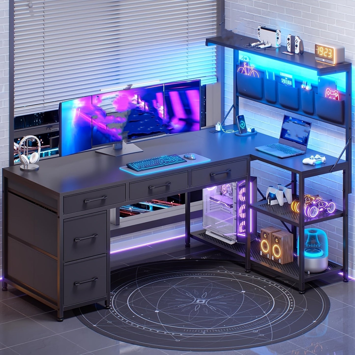 Computer Desk shown in the Black option