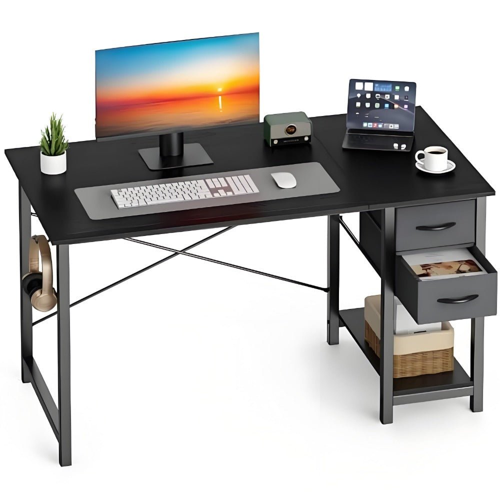 47-Inch Fabric Gaming Desk with Storage Drawers for Home Office detail image - detail view 7