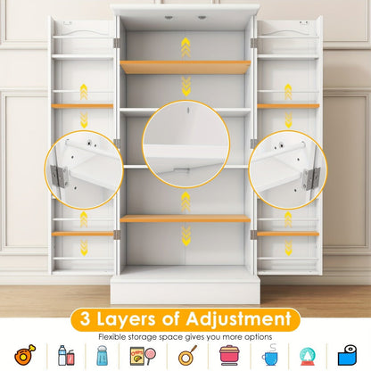 47-Inch Freestanding Bathroom Storage Cabinet with Adjustable Shelves detail image