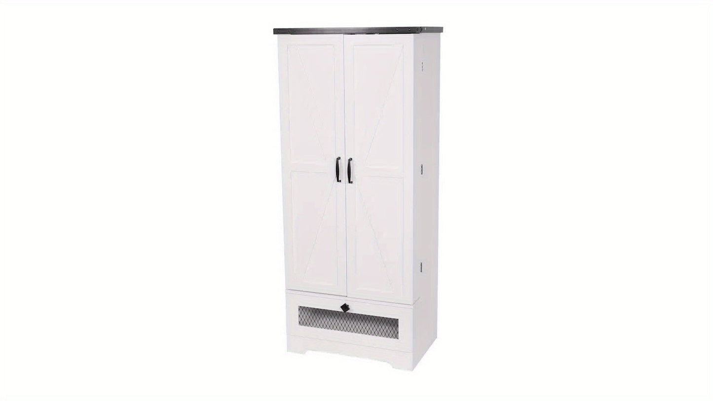 47-Inch Freestanding Kitchen Pantry Cabinet with Storage Drawers and Adjustable Shelves detail image - detail view 13