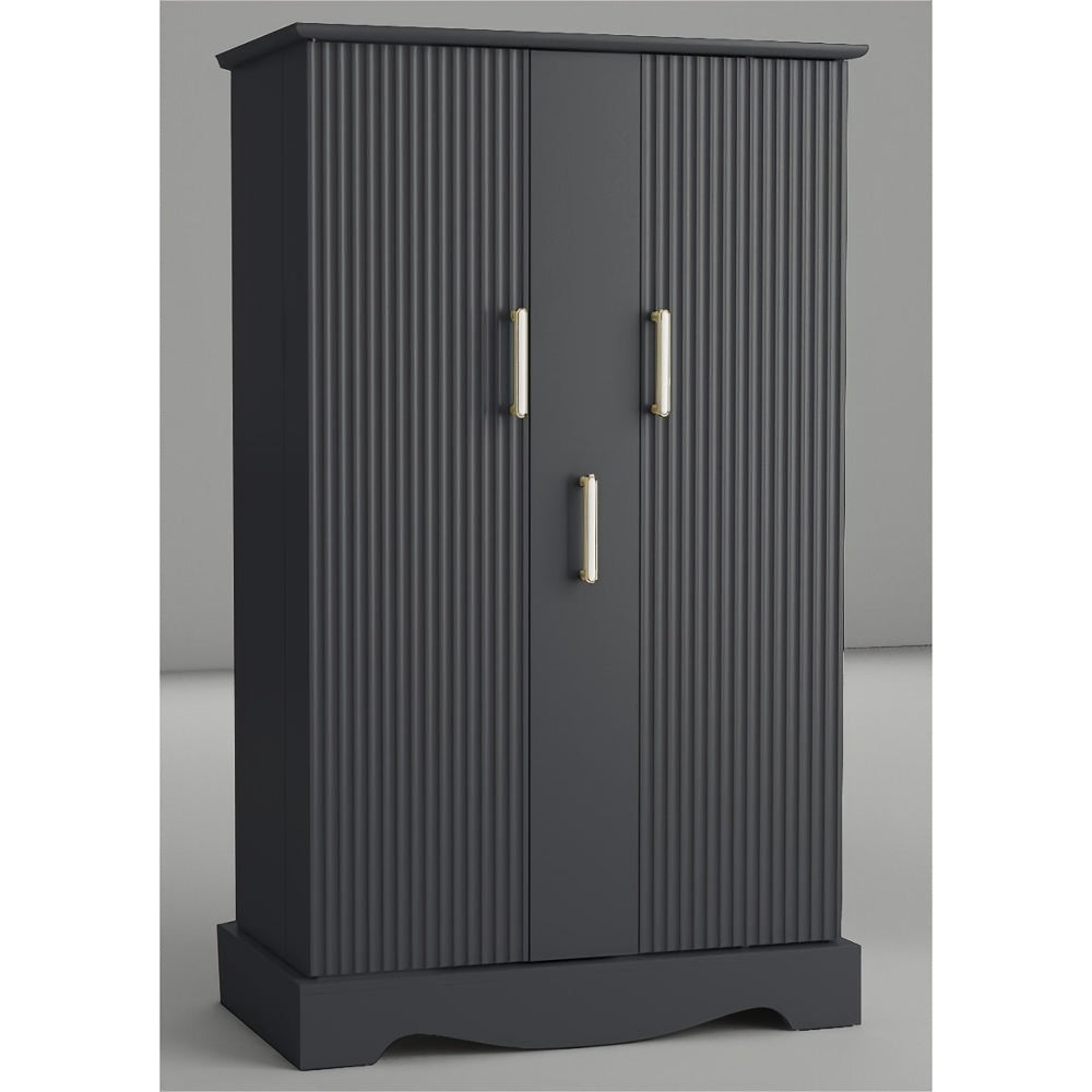 Kitchen Pantry Cabinet shown in the Black Cabinet Center Drawer option