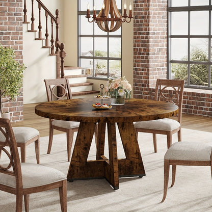47-Inch Round Dining Table, Family Dining Table for Work, Display, and Everyday Use detail image - detail view 11