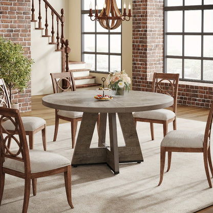 47-Inch Round Dining Table, Family Dining Table for Work, Display, and Everyday Use detail image - detail view 6