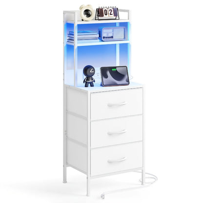 47-Inch Tall Nightstand with Charging Station and LED Lighting detail image - detail view 10