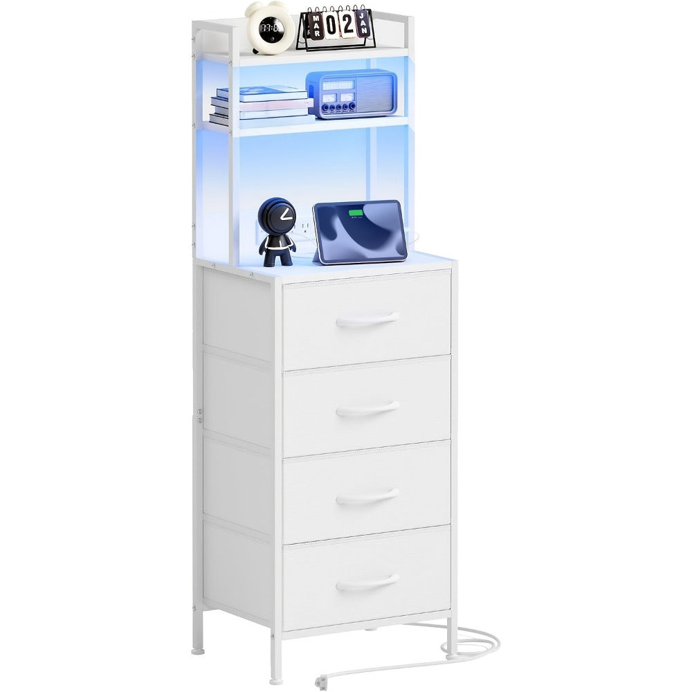 47-Inch Tall Nightstand with Charging Station and LED Lighting detail image - detail view 12