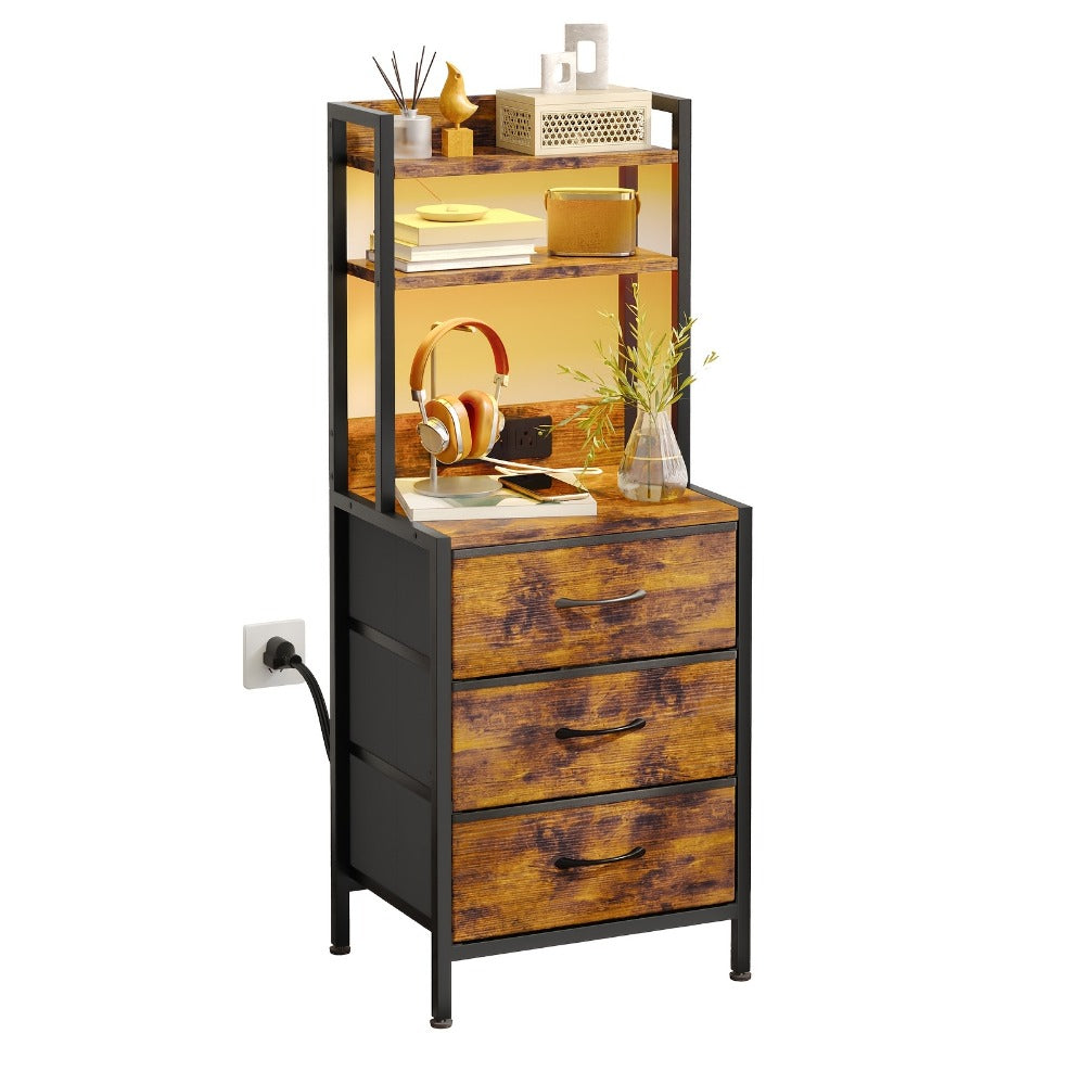47-Inch Tall Nightstand with Charging Station and LED Lighting detail image - detail view 8