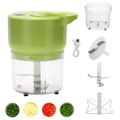 Electric Food Chopper Mini Garlic Crusher USB Rechargeable Meat Grinder 3.38oz 8.45oz Portable Wireless Kitchen Tool