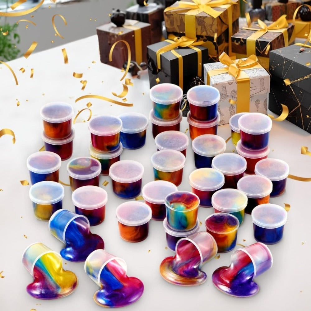 Galaxy Slime Party Favors for Kids 36 Pack Bulk Slime Cups Stretchy Non-Sticky Classroom for Parties, Celebrations and Guest Favors