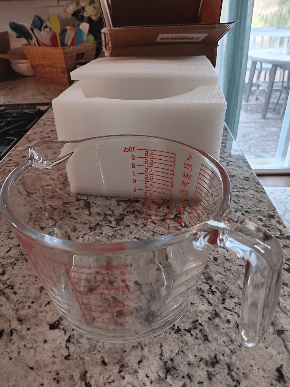 Glass Measuring Cup Heat Resistant Large with Handle 16.9 oz 33.8 oz Reusable Kitchen Baking for Home Cooking, Dining and Outdoor Meals