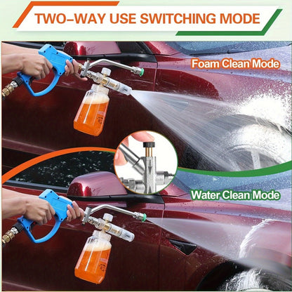 Foam Cannon Pressure Washer Kit – 9-Piece Set, Dual Connector, 5 Nozzle Tips, 1/4" Quick Connect, 5000 PSI Car Wash Lance