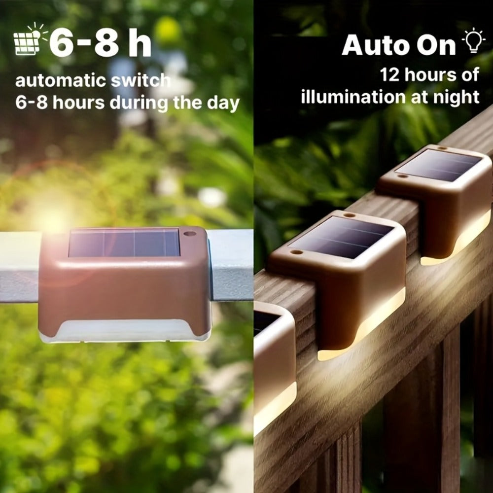 Solar LED Deck and Step Light Set in 8-, 16- or 32-Piece Packs with Black, White or Brown Shells