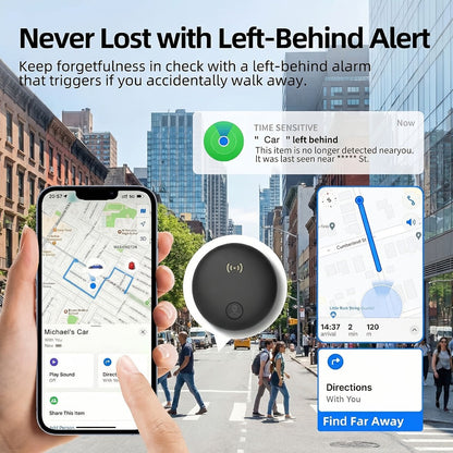 Round Magnetic Find My Locator Tag with One- or Two-Pack Black Options for Vehicles, Bikes and Personal Items