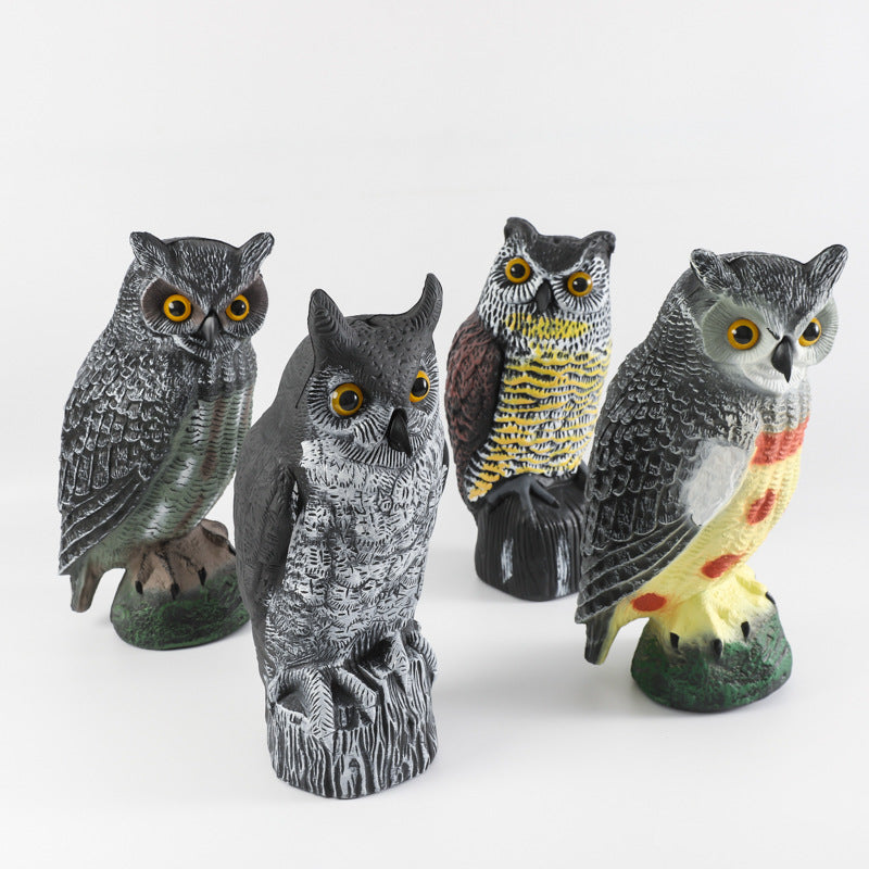 Plastic Owl Decoy Bird Repellent Realistic Fake Owl Scarecrow Outdoor Garden Pest Control Statue 11 Inch for Farm Garden Poultry Coop Yard