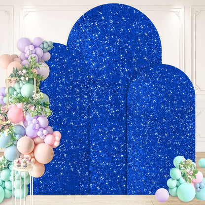 Sequins Wedding Arch Cover Set of 3 Sizes 4ft 5ft 6ft Metallic Spandex Arch Backdrop Cover Payette Glitter Arch Stand Cover for Wedding