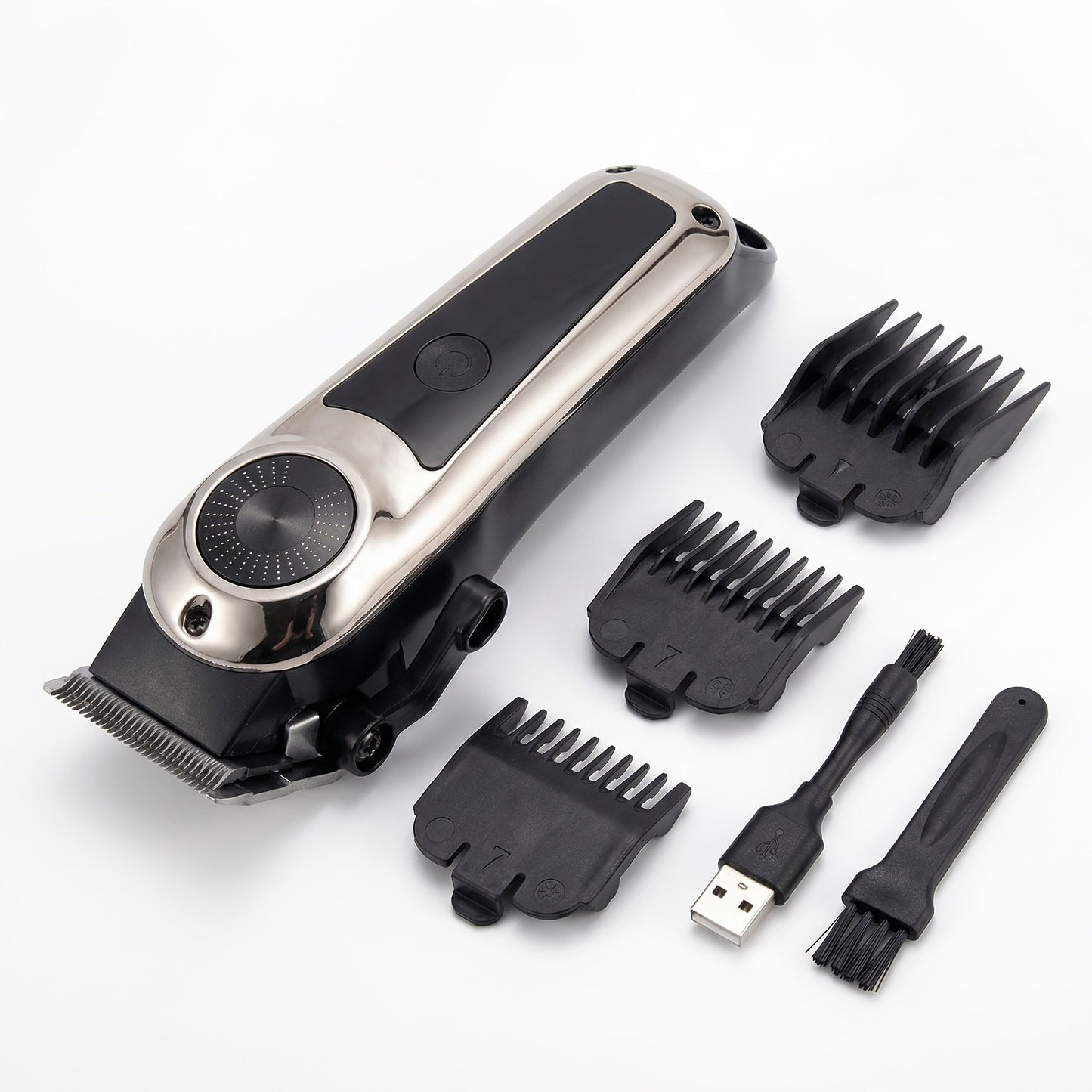 Hair Clipper Whistpot Single or Three-Piece Grooming Kit with USB Charging, Displays and Four Source Options