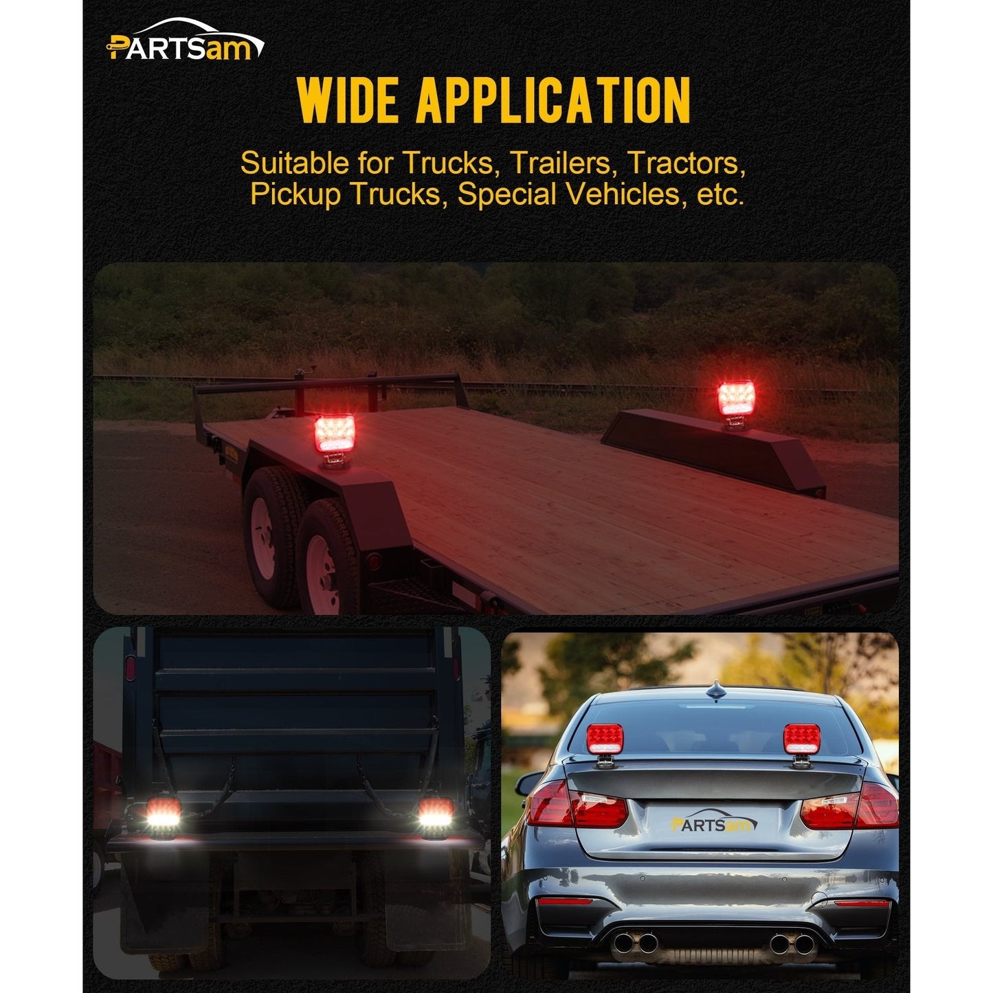 Wireless Magnetic LED Trailer Light Kit – 26 LED Towing Tail Light Stop Turn Brake Reverse, 7-Pin Plug 12-24V IPX5 Waterproof