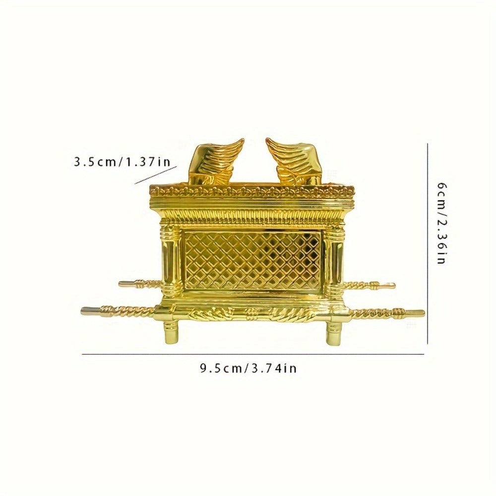 Ark of the Covenant Figurine – Golden Artisan Tabletop Statue, Spiritual Religious Decor for Home & Office, Hanukkah
