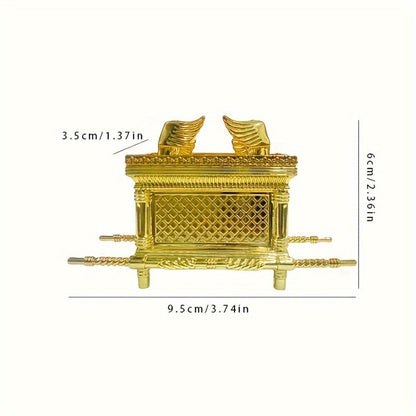 Ark of the Covenant Figurine – Golden Artisan Tabletop Statue, Spiritual Religious Decor for Home & Office, Hanukkah