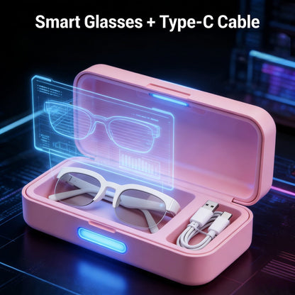 Smart Glasses Translation Eyewear with Open-Ear Bluetooth Audio and Black, White or Two-Piece Options